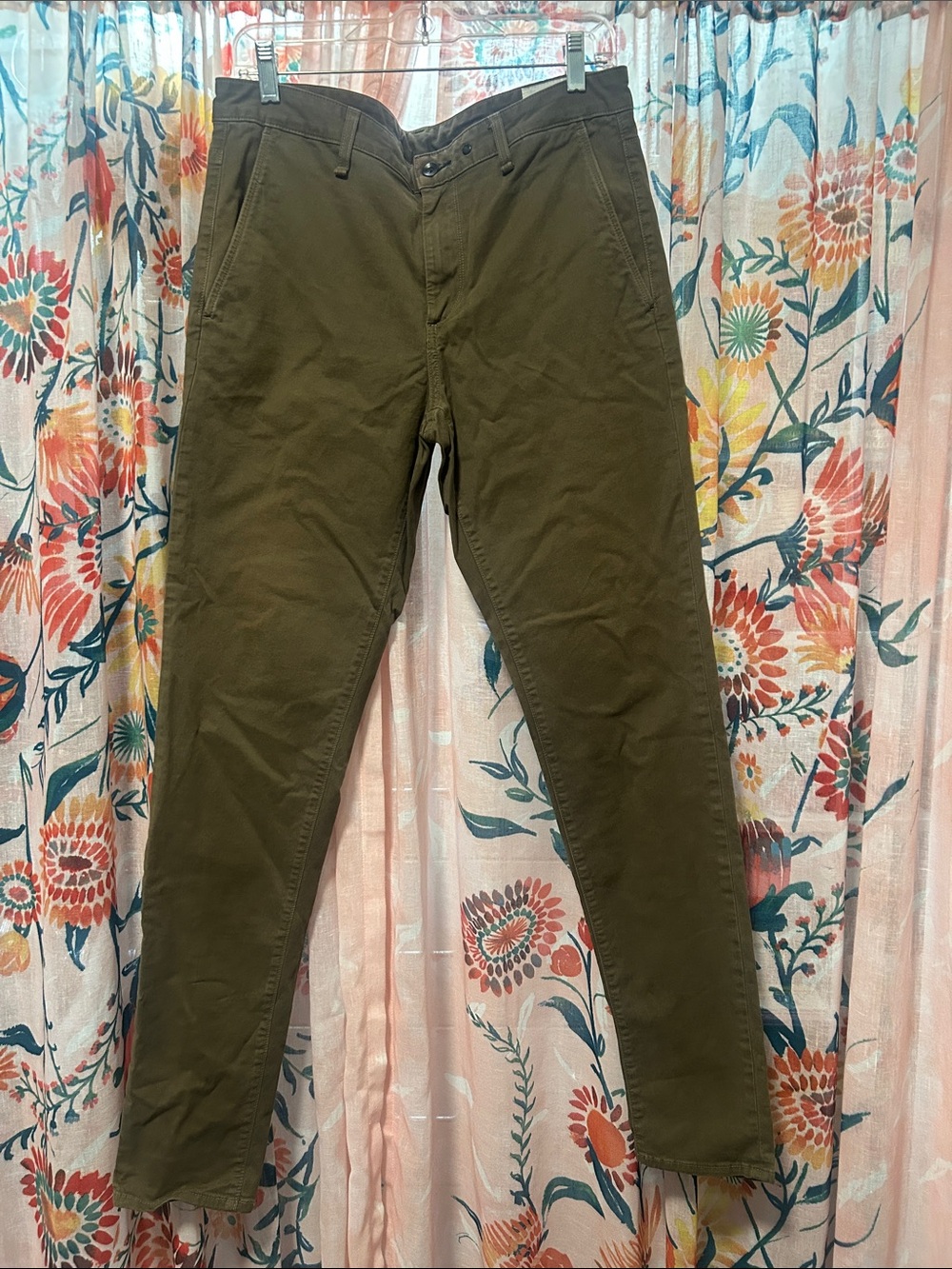 GUC rag & bone Mens Olive Drab Twill Khakis Size 33